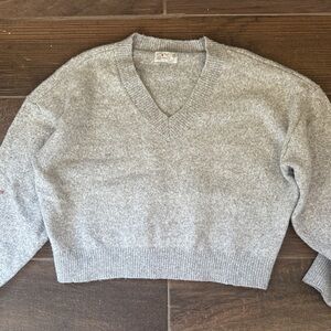 Gray V-Neck Women's Sweater